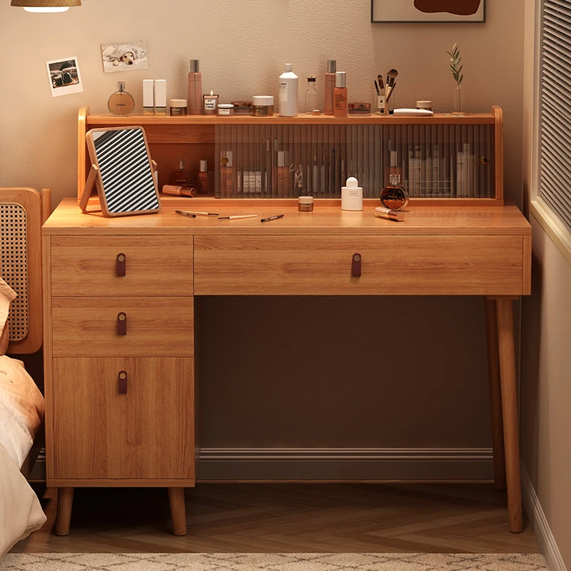 Elegant Unique Modern Wooden makeup Vanity Desk Bedroom with Storage Space Dressing Table