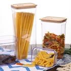 Set Kitchen Bamboo Kitchenkitchen 4 Pcs Storage Jar Set Durable Plastic Kitchen Storage Jars With Bamboo Lid
