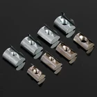 Nut Nuts European Standard Aluminum Profile Carbon Steel Zinc-plated Roll-in T Nut With Spring Leaf Slot Nut