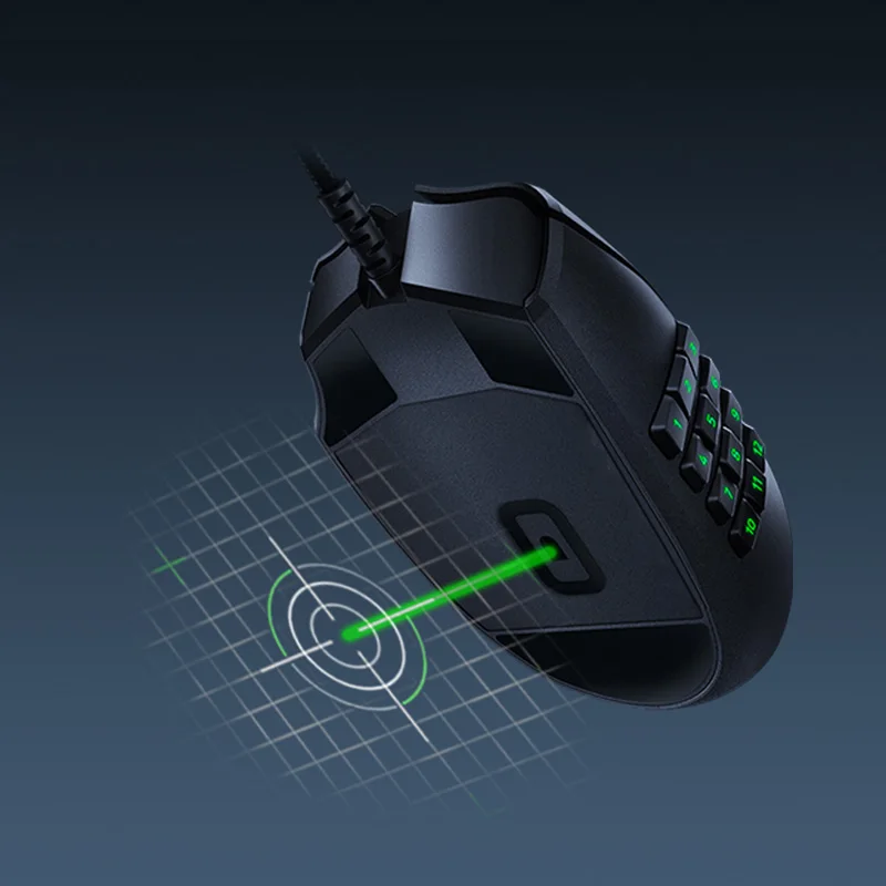 100% 原装razer naga x mmo游戏鼠标16个可编程按钮18000dpi光学有线游戏鼠