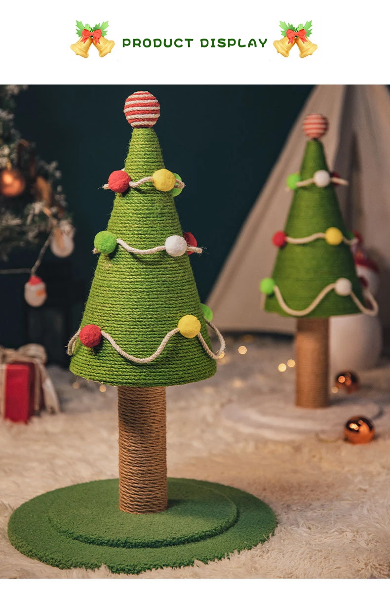 Christmas Cat Climbing Scratching Board Cute Design Cat Scratching Tree Frame Wear-resistant Sisal Cat Scratching Toy factory