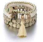 New Jewelry Bohemian Ethnic Bracelet Handmade Bulk Fashion Bergamot Turquoise Bodhi Tassel Beaded Bracelet