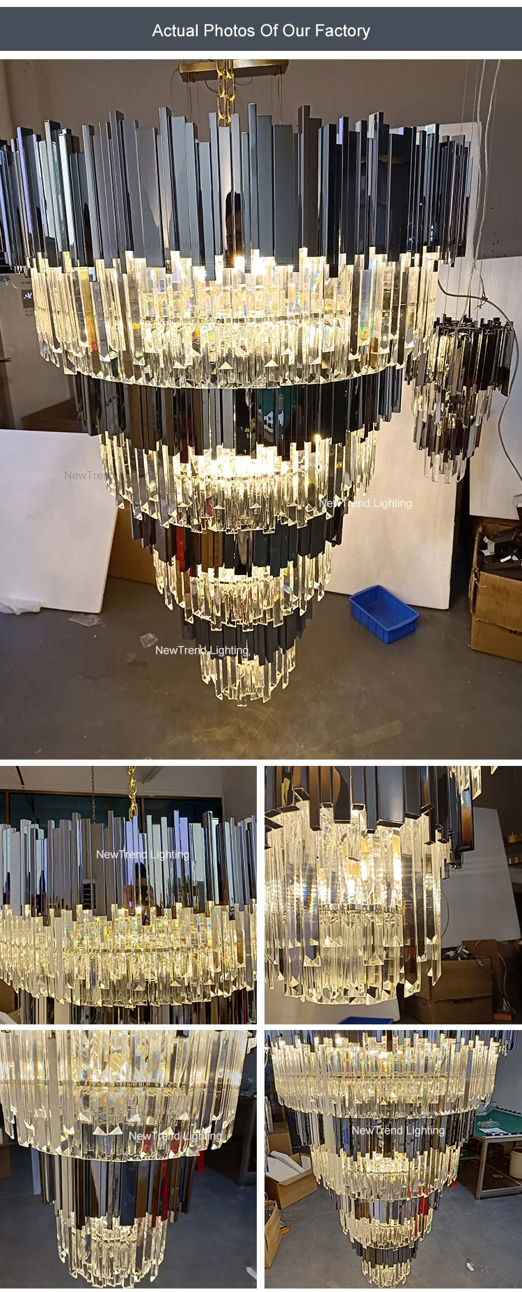 CPL-119 OEM ODM Indoor Decoration Custom Hotel Lobby Modern Crystal LED Chandelier factory