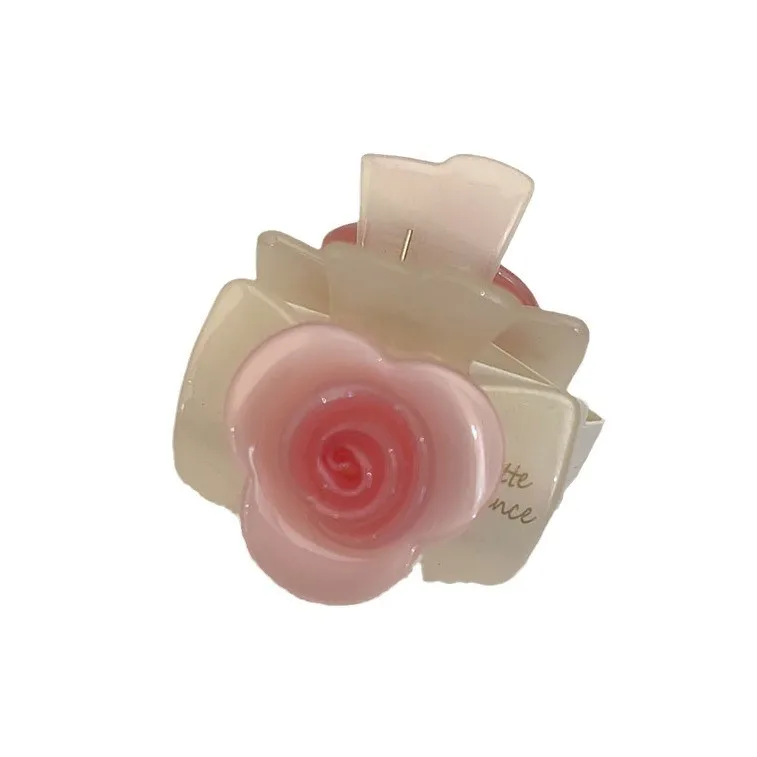 The new camellia elegant grip clip back head coyhair acetate shark clip simple fashion hair accessories