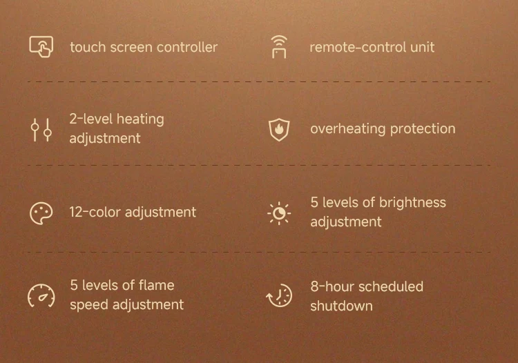 Electric Fireplace, 50", 60", 72", Wall - detail 6