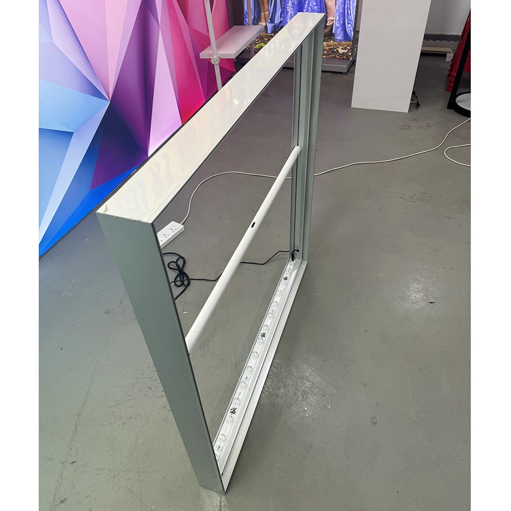 product slim snap frame aluminium profiles forbendable fabric openable slim backlit led light box case profile-2