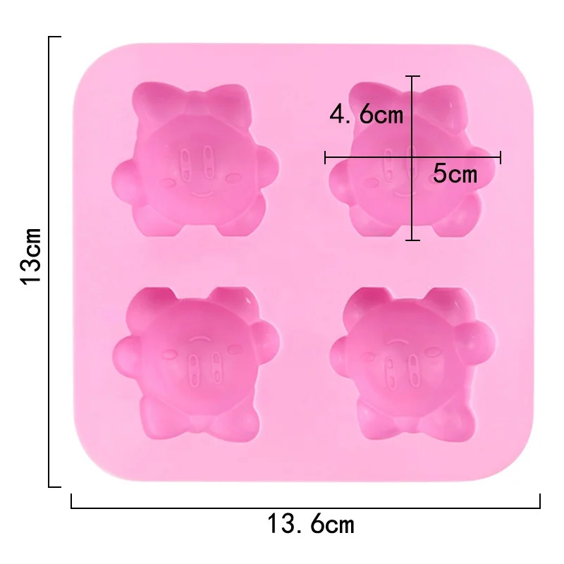 hot selling 4 holes pig shaped silicone cake mold non stick handmade 3D diy candle mould soap flower cake mold