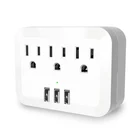 Adapter Plug Power New Model 3 Outlets And 3 USB Wall Adapter Plug Multi Outlet Power Plug US Power Socket