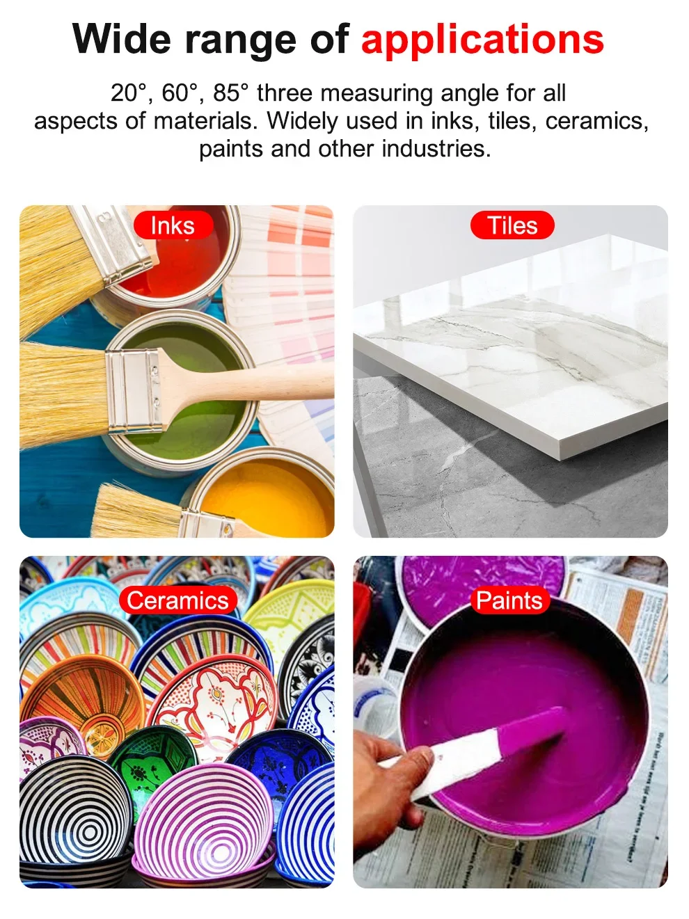 Ls197 Large Measuring Range Measure Marble Sheen Gloss Meter Multi