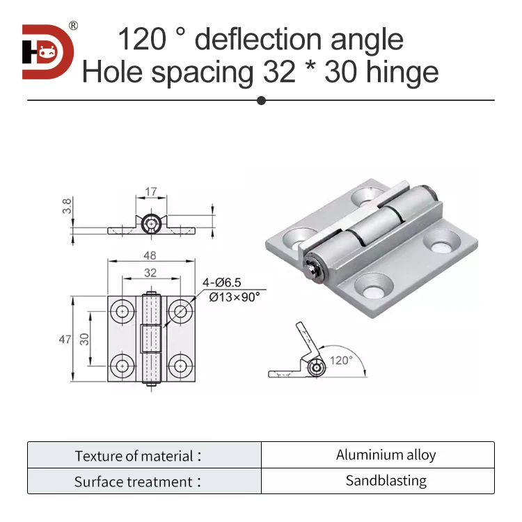 120 Degree 135 Degree 150 Degree Angle Hinge Profile Distribution Box Cabinet Silent Hinge Aluminum Alloy Limit Hinge details