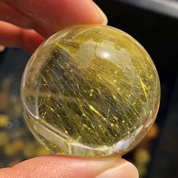 Factory Produce Highly Polished Natural Gold Rutilated Quartz Crystal Sphere