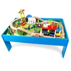 Train Toys Train High Quality Wooden 83 Pcs Track Train With Table Kids Intelligence Development Toys