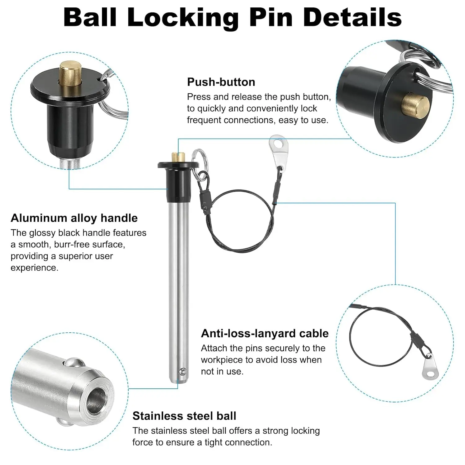 Heavy Duty High Precision Quick Release Pin with Easy to Use Button Handle for Secure Fastening