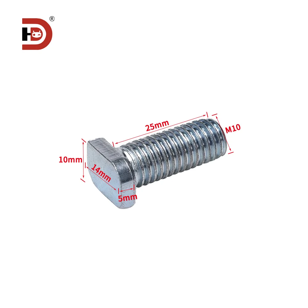 M10x25 T-bolt Zinc-plated Carbon Steel, Ffu Rail Channel Track Bolt Nut, Cleanroom Aluminum Profile T-slot Hardware details