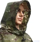 Light Weight PVC Coated Military Camo Ripstop Nylon Poncho Raincoat