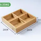Tray Multifunction Food Container Storage Box Melon Seeds Candy Snack Divided Bamboo Serving Tray For Hotel