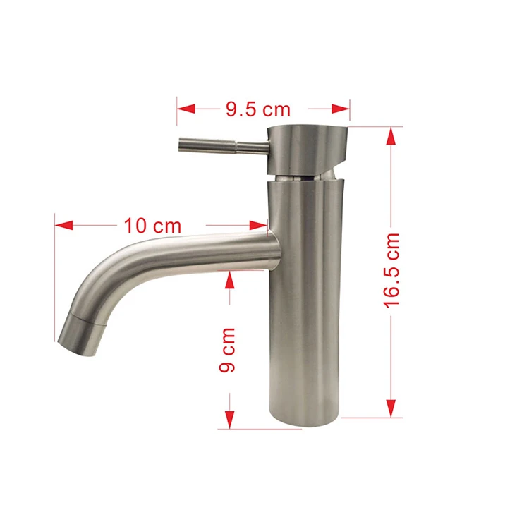 Single Handle Stainless Steel Bathroom Basin Faucet