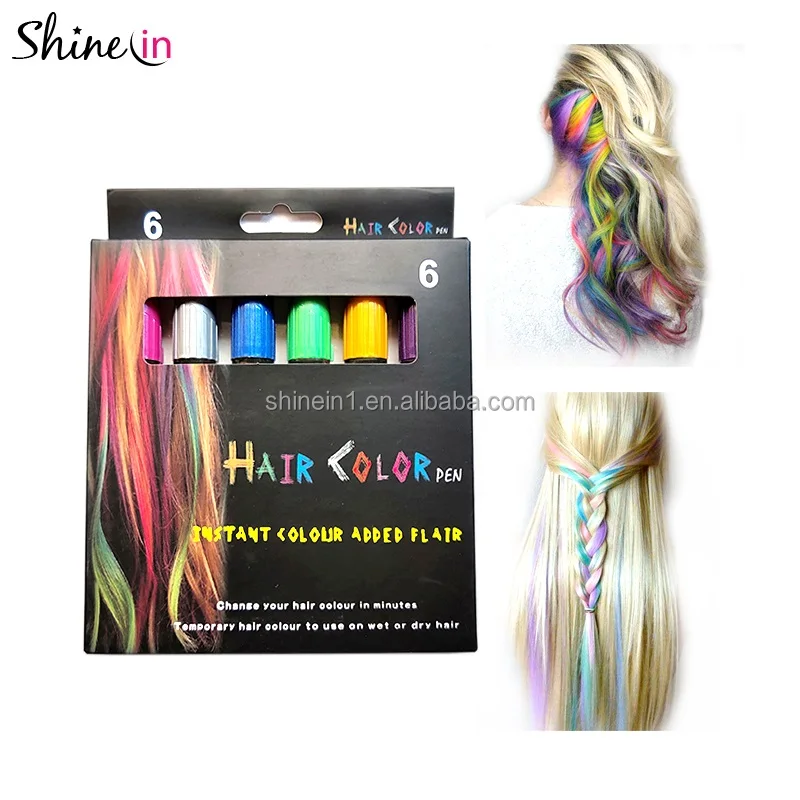 Amazon Hot Selling High Quality 6 Colors Washable Hair Chalks Color Pen No  Toxic Temporary Hair Chalks For Kids Girls Hair Dye - Buy Hair Chalks Color,Hair  Color Pen,Temporary Hair Chalks Product