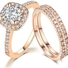 Engagement Rings 925 Silver 925 Sterling Silver 3 In 1 Bridal Wedding Engagement Anniversary Statement Eternity Ring Set