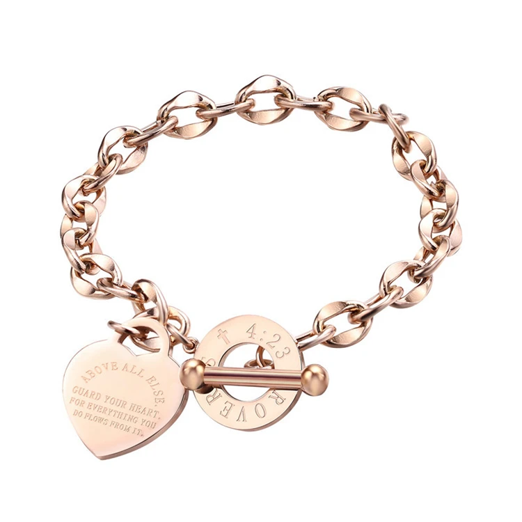custom heart pendant jewelry rose gold plated stainless steel