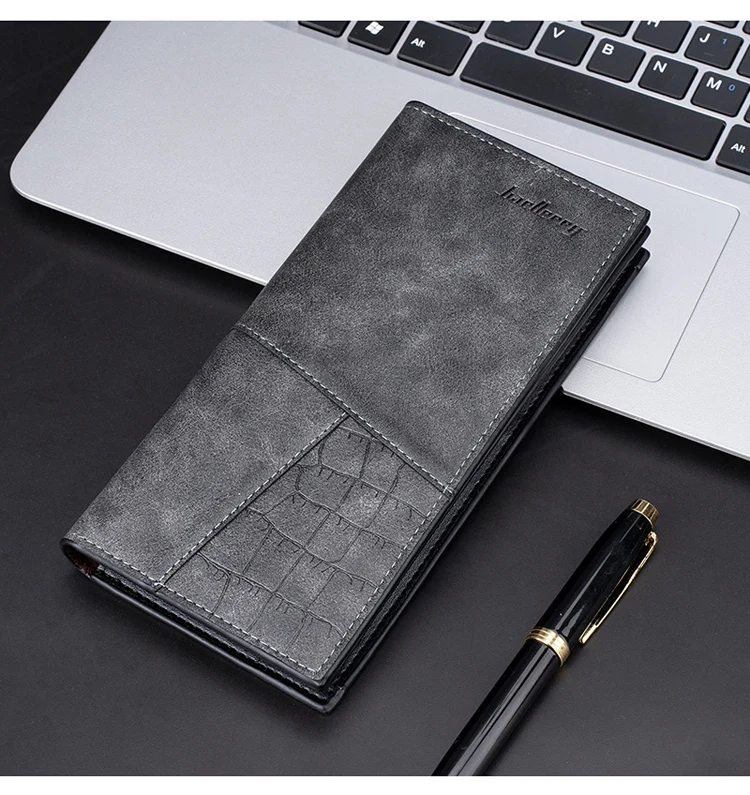 wholesale big pu leather clutch wallet with zip for men