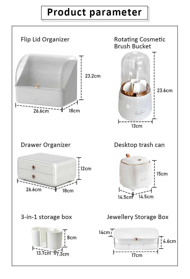product countertop makeup organizer skin care display stand dustproof cosmetic storage box for bathroom bedroom dresser vanity-4