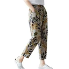 Women Pure Cotton High-Quality Printed Trousers Large Loose-Fitting Women Casual Trousers