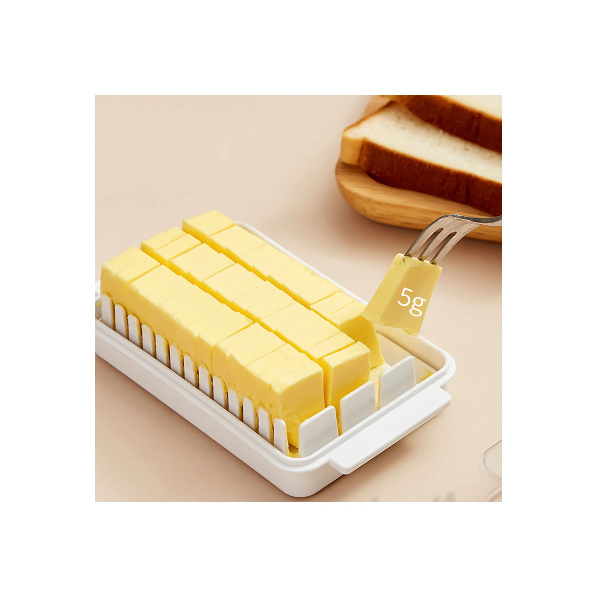 2023 Hot sell Kitchen accessories Household Plastic Butter Cutting Box with Lid Cooking Tool Butter container