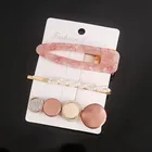 Clips 3PCS Korean Fashion Macaron Colour Pearl Acetate Acrylic Hair Clips Sets
