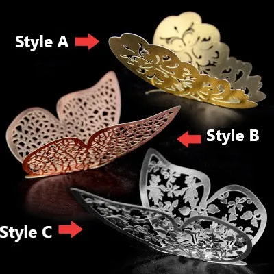 Colorful Paper Butterfly Room Stickers Home Decor 3D Butterfly Wall Decor Gold