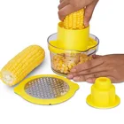 Corn Peeler Corn Kernels Peeler Tool Set Corn Kernels Cutter Remover Corn Stripper With Measure Box