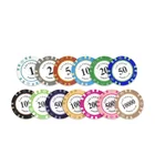 YH High Quality Beautifully Crown Clay Chips With Customer Stickers