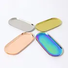 Gold Oval Beautiful Rose Gold Oval Shape Tray Rolling Trays Jewelry Try Display Tray