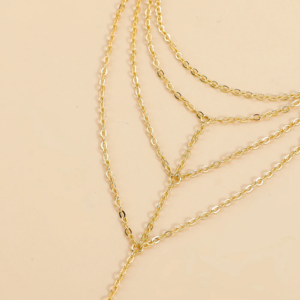 Bohemian Multilayer Link Chain Anklet For Women Gold Color Chains