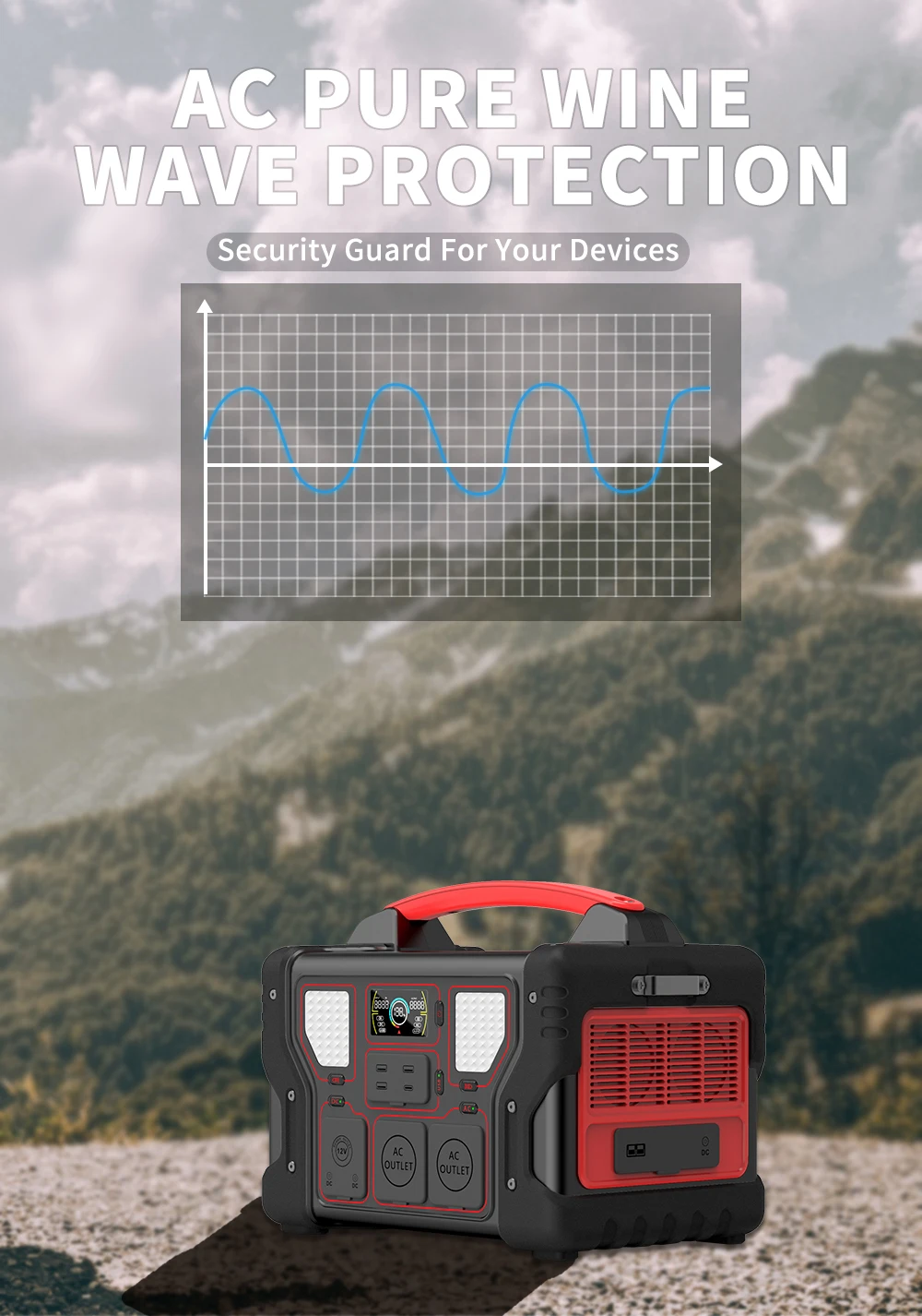 Big Power Emergency Energy Storage Multi Function  Outdoorpower bank  Champing 500W 144000mA