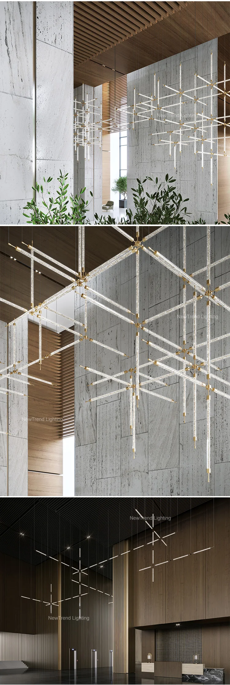 CPL-222 New Product Indoor Decoration Large Project Hotel Lobby Villa Staircase Modern Hanging Chandelier manufacture
