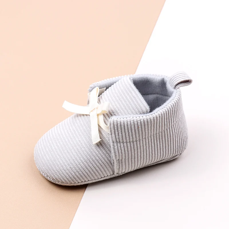 New Arrival Lace-Up Corduroy Material Soft Sole Baby Newborn Boy Shoes Spring Autumn details