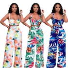 Sets Wholesale European And American Women Wear Popular 2 Piece Sets Printed Suspender Top Holiday Style