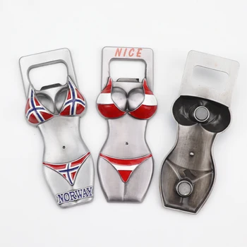 D Custom Souvenirs Metal Sexy Bikini Beer Bottle Opener With Fashion