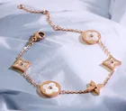 Shell Bracelet Shell White Shell Flower Chain Gold Plated Jewelry Stainless Steel Charm Bracelet