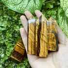 Gemstone High Quality Natural Polished Gemstone Tiger Eye Points Folk Crafts Crystal Obelisk Towers For Healing