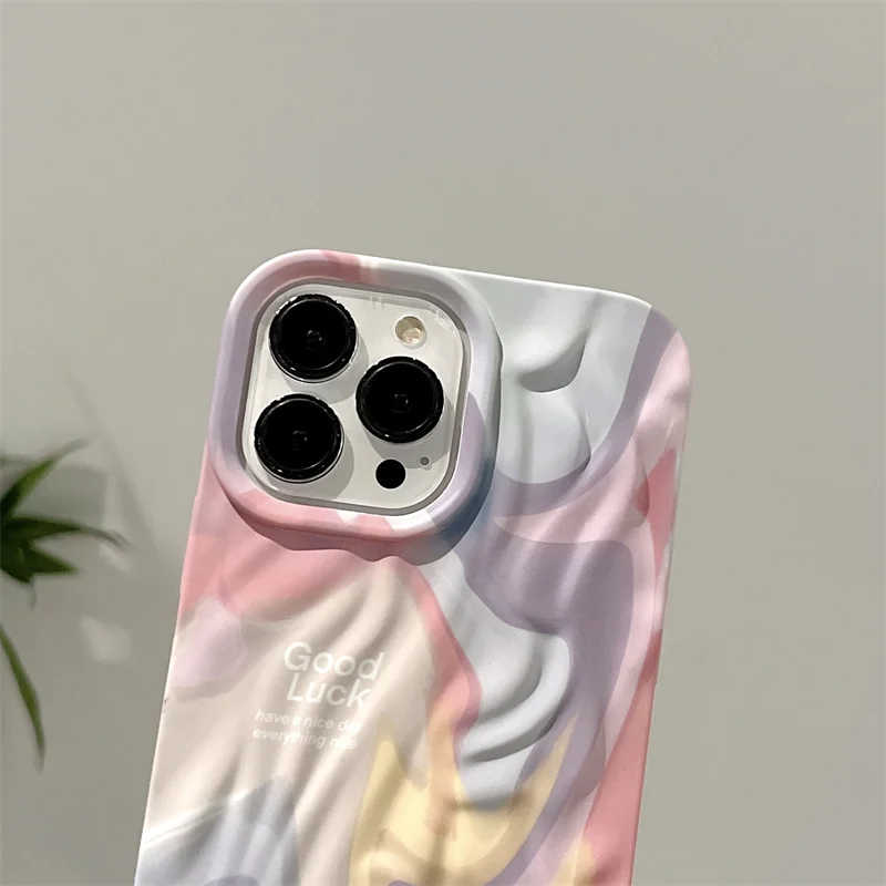 Colorful Oil Painting Style Mobile Phone Case For iPhone 15 14 13 12 11 Pro Max Soft TPU Cover