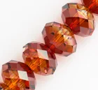 Beads Faceted Glass Beads Amber Color Fashion Jewelry Crystal Glass Faceted Rondelle Beads