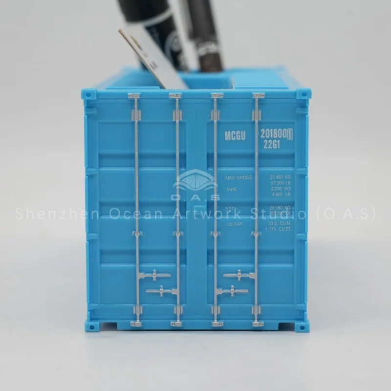 This CMA CGM container pen holder model is crafted from premium ABS material. Custom-made with logo & color available. Perfect business gift for logistics & shipping industry, exquisite desktop ornament for office display, souvenir for corporate events, support bulk wholesale.Amber@vesselmodel.com Tel:+86 18038048785