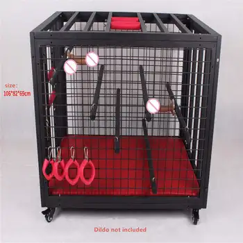 MOGlovers Metal Dog Restraint Tool Training BDSM Bondage Furniture Large Love Cage