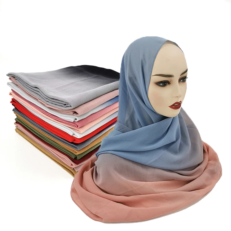 Top quality plain scarf hijab sarong stole large headscarf silk maxi ^ chiffon ^ 