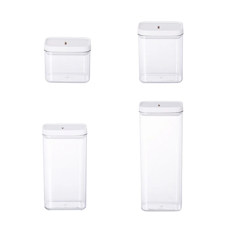 Home Kitchen Dry Food Storage Jar Lid Sealer Food Storage Container Set Plastic Kitchen Transparent Food Container Jar