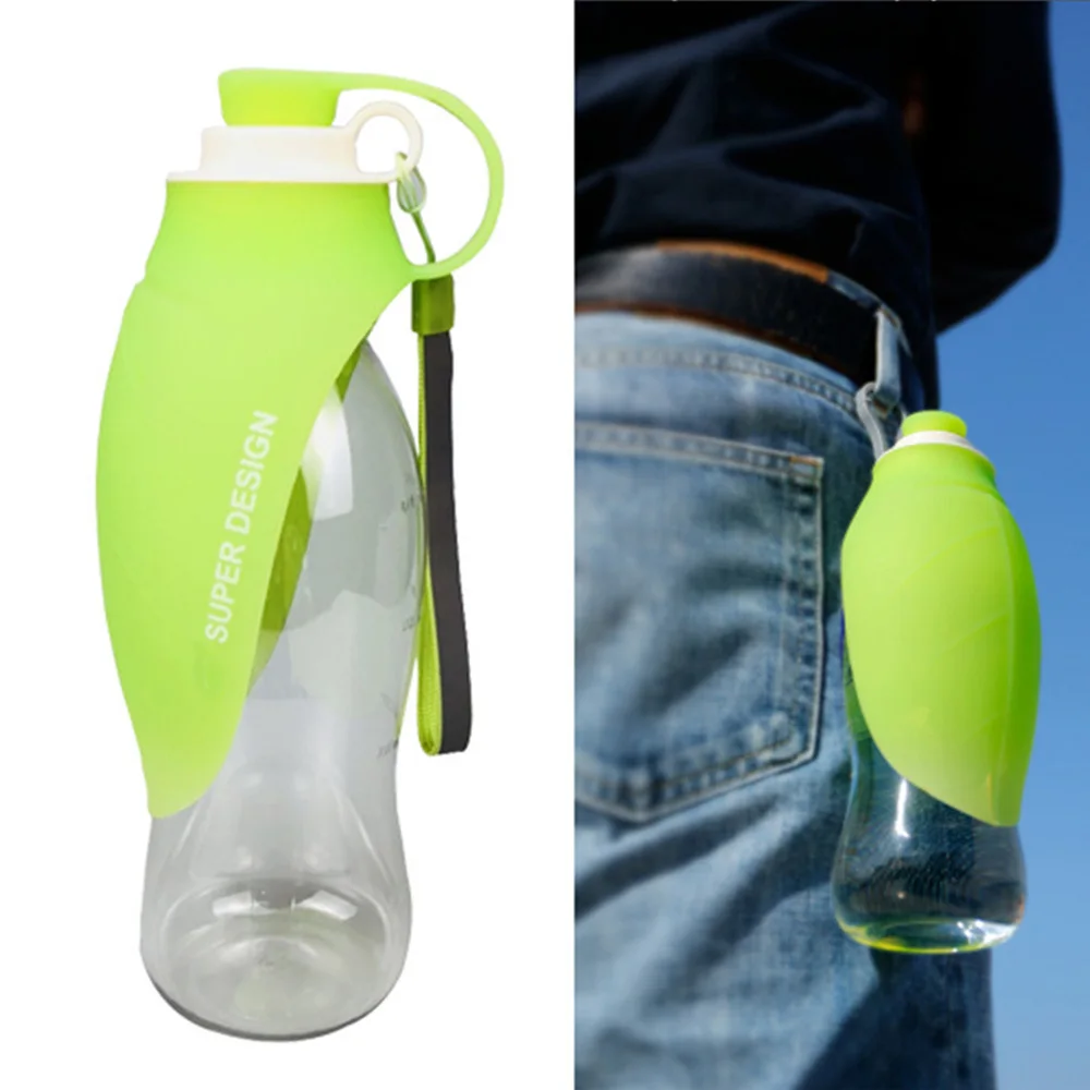 easy to carry Silicone pet water bottle in 3 colours