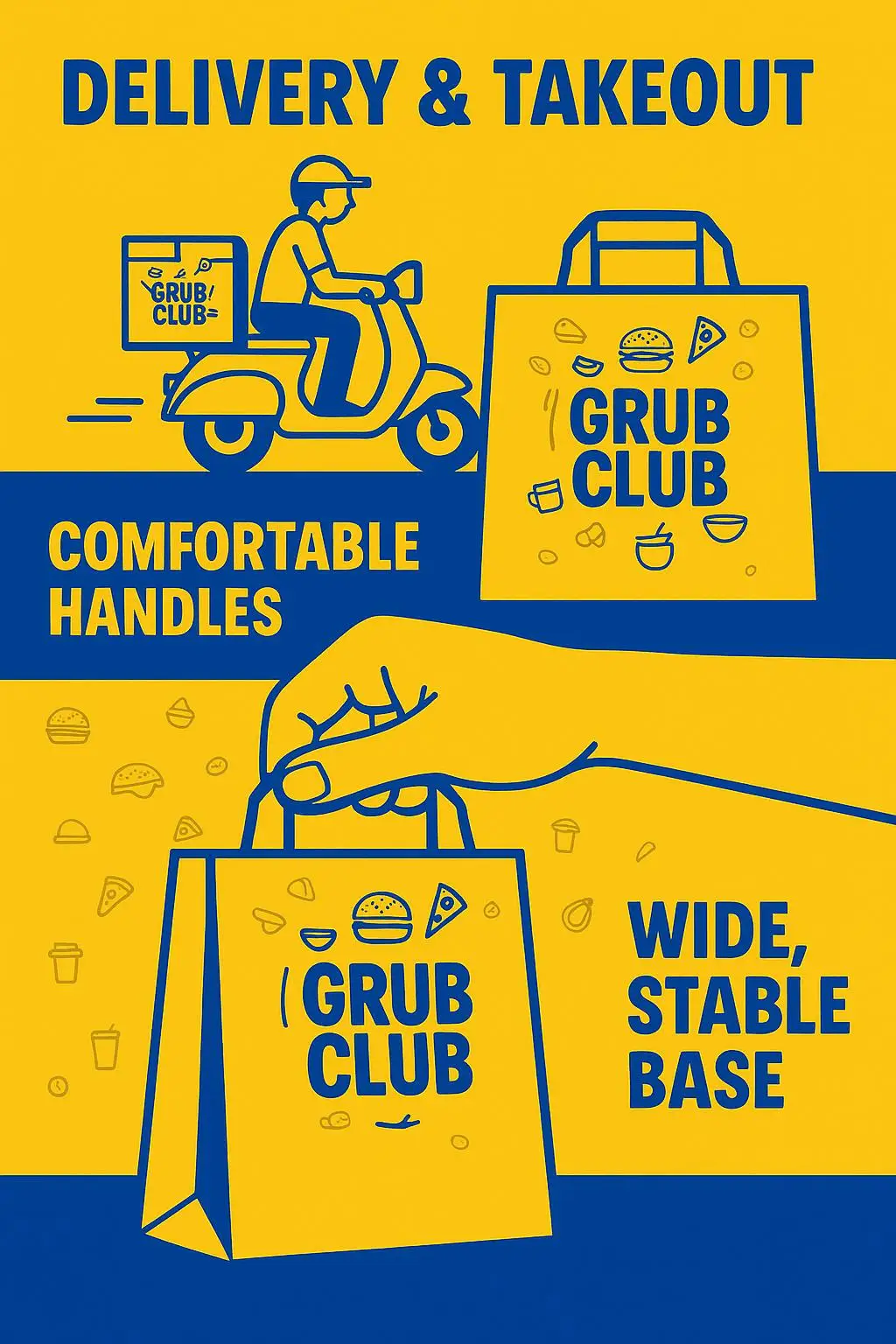 Customized Folding Kraft Paper Bag with Flat Handle for a Reusable Grocery Shopping Solution - detail 6