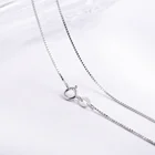 SJ-CH001 Rhodium Plated 925 Sterling Silver 18 Inch Box Chain Pendant Necklace Chain For Jewelry Making